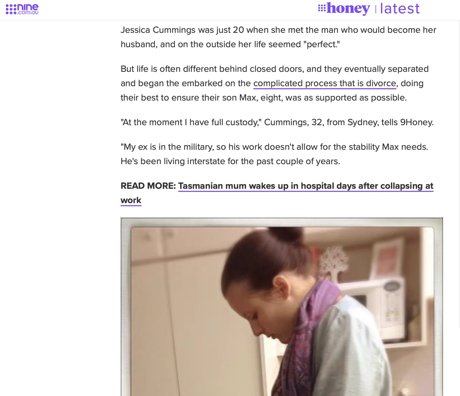 9Honey (nine.com.au) feature: 'Write down why you left': The advice that helped Sydney mum move on after her divorce